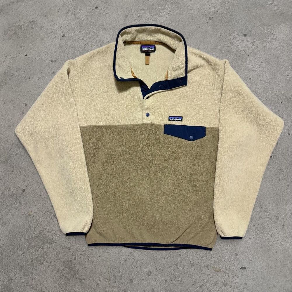 Patagonia Synchilla Fleece PulloverCream & Khaki Mens Size Medium